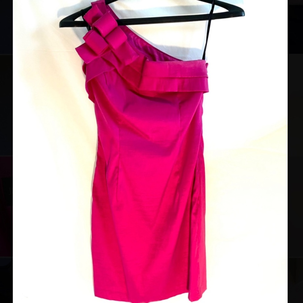 Jessica McClintock One Shoulder Pink Dress - Picture 1 of 3